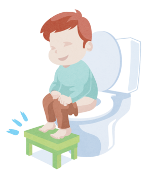 Adoptar una postura cómoda para sus piernas y pies mientras está sentado en el inodoro.